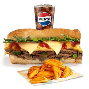 وجبة ستيك و بيض مع جبنه وجبة ستيك و بيض مع جبنه